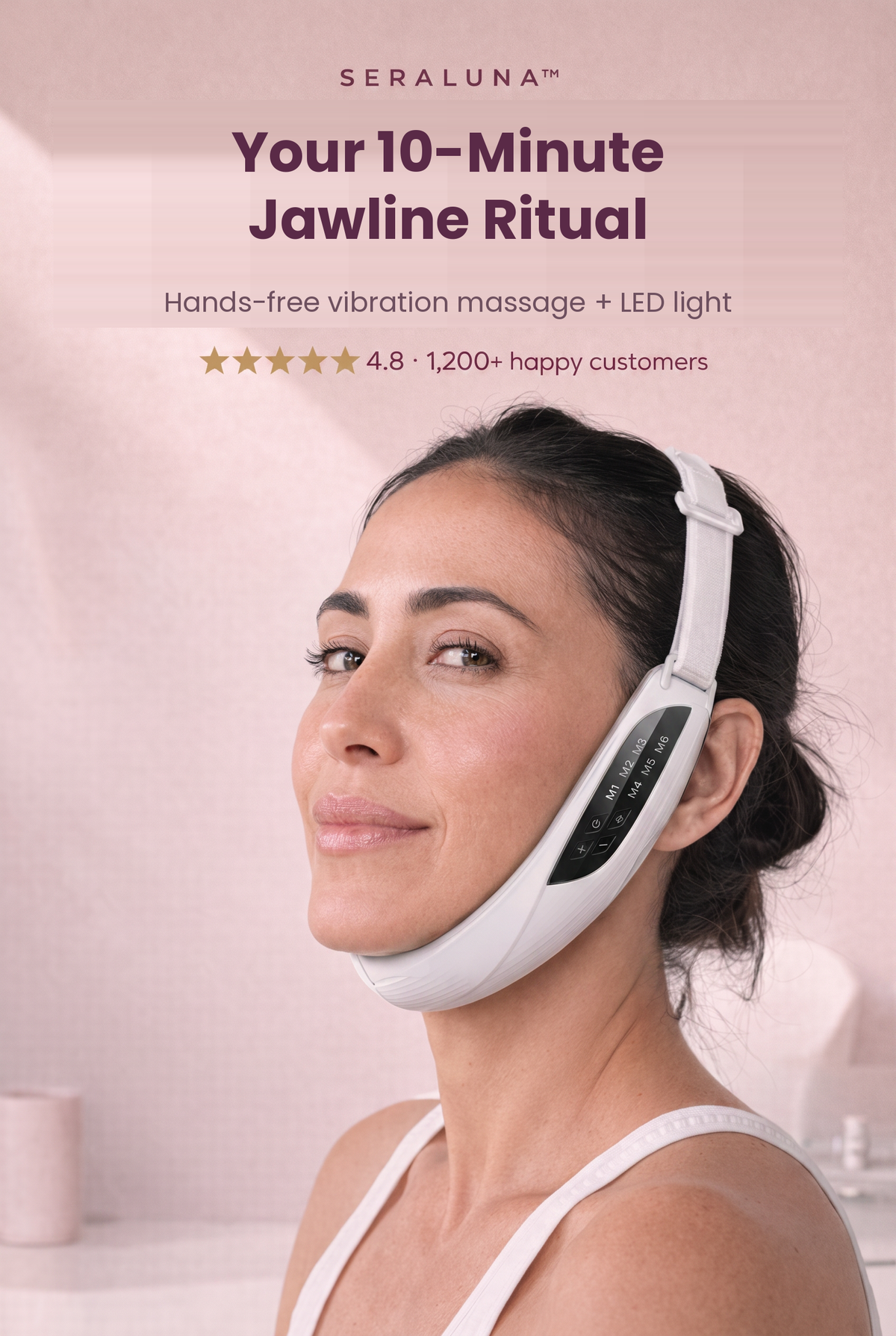 Seraluna Sculpt — hands-free facial massager, 10 minutes a day