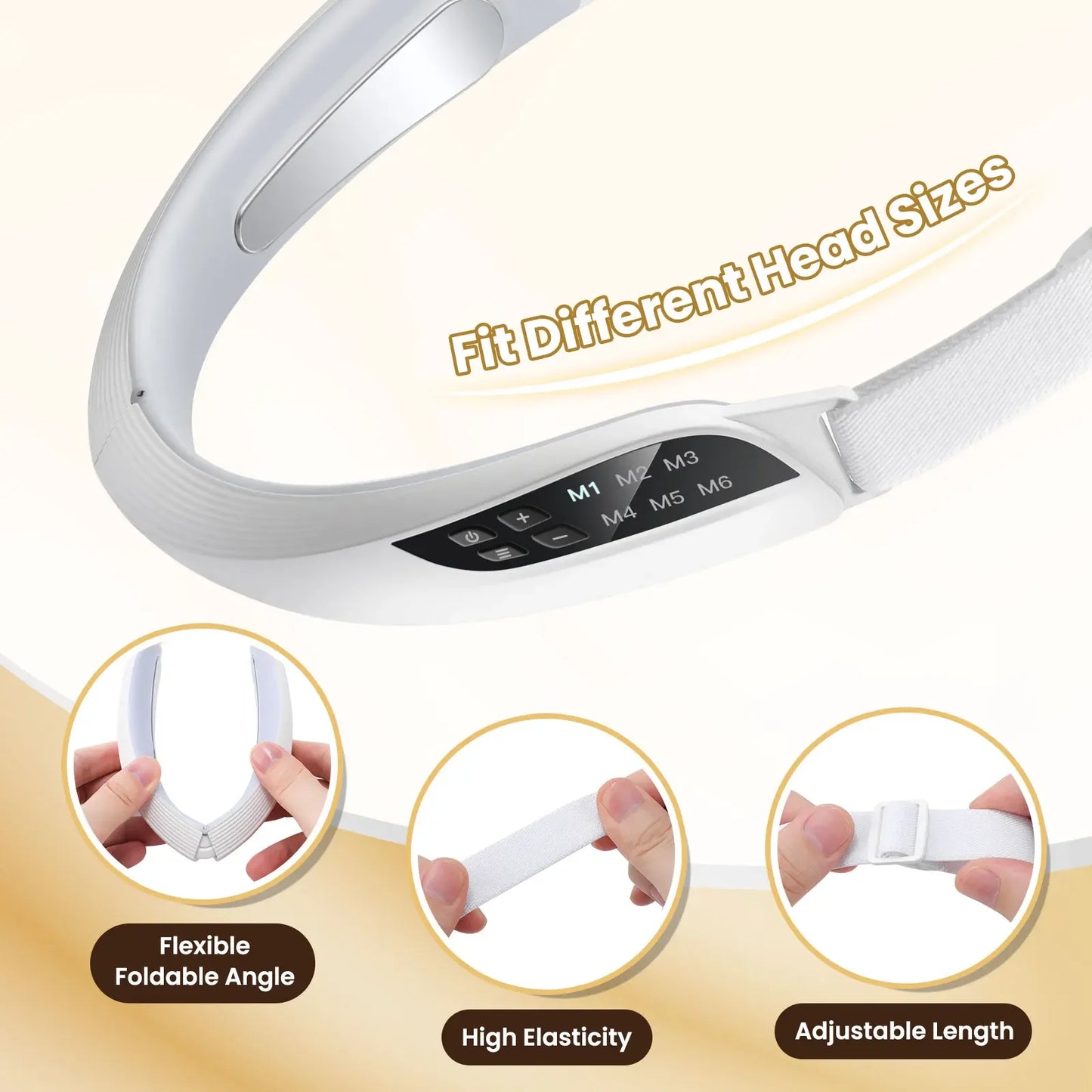 Adjustable headband fits all head sizes