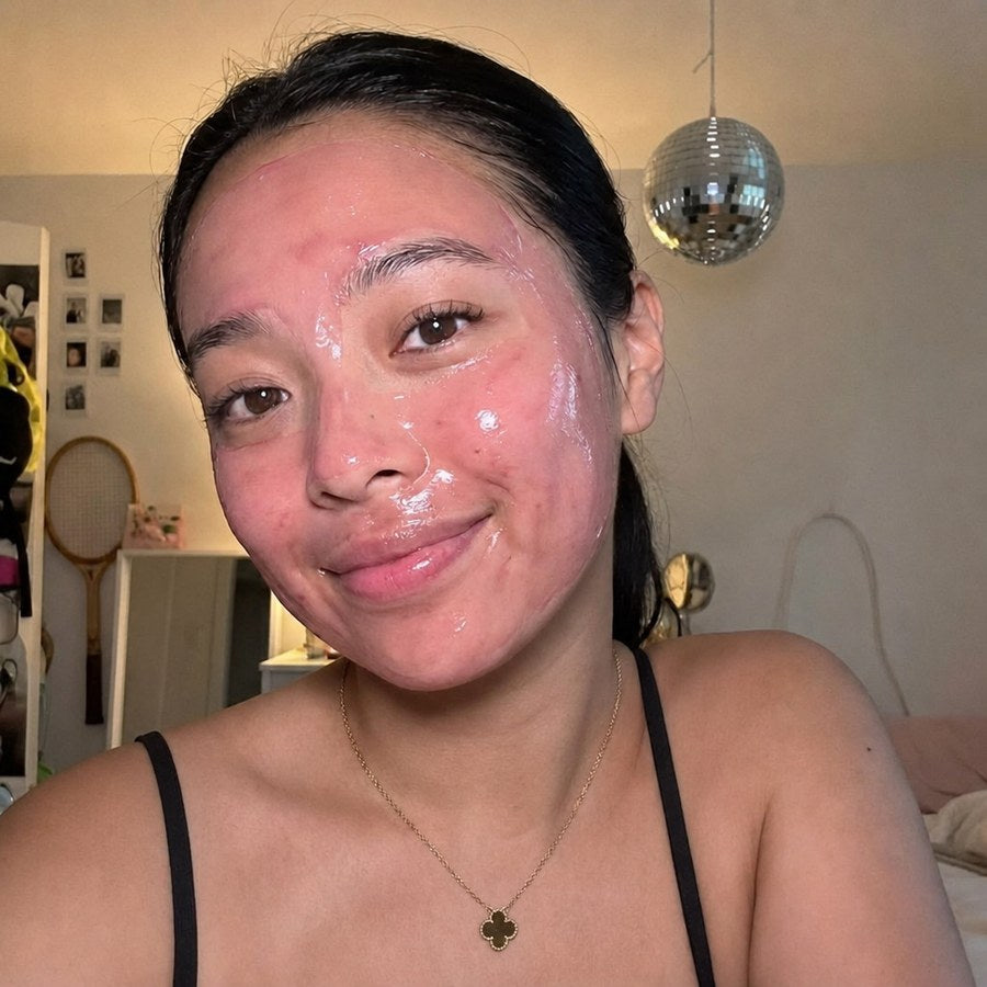 seraluna testimonial glass skin sheer pink mask